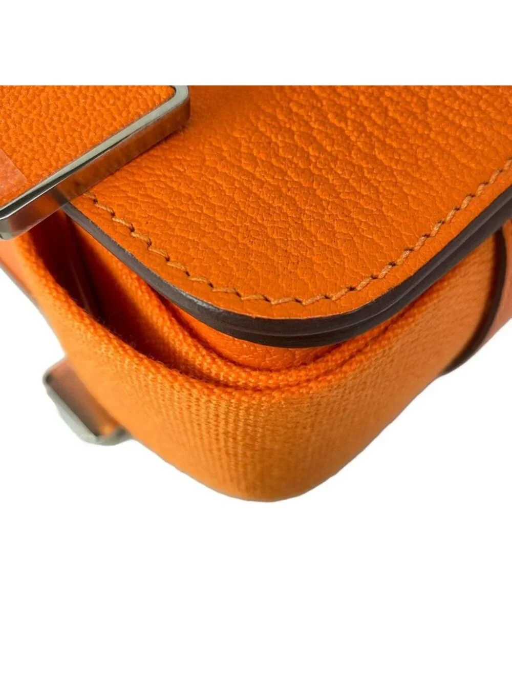 Hermes Shoulder Bag Geta Orange Minian Silver